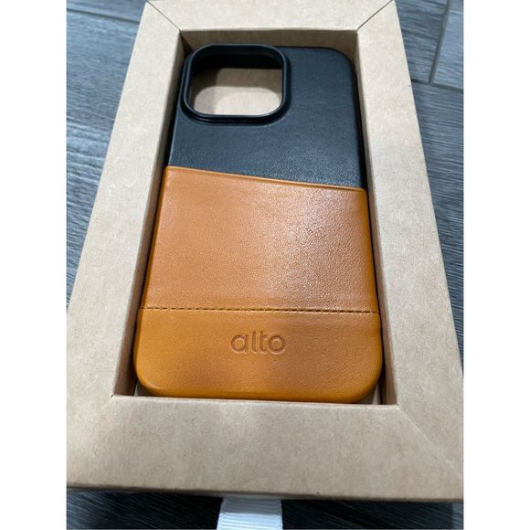 Alto Brown Black Premium Leather Case Compatible For iPhone 14 Pro 6.1 Inch - Picture 4 of 5